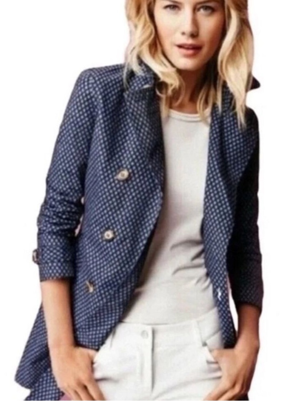J. McLaughlin Heritage Geometric Printed Belted Trench Coat - Size Small